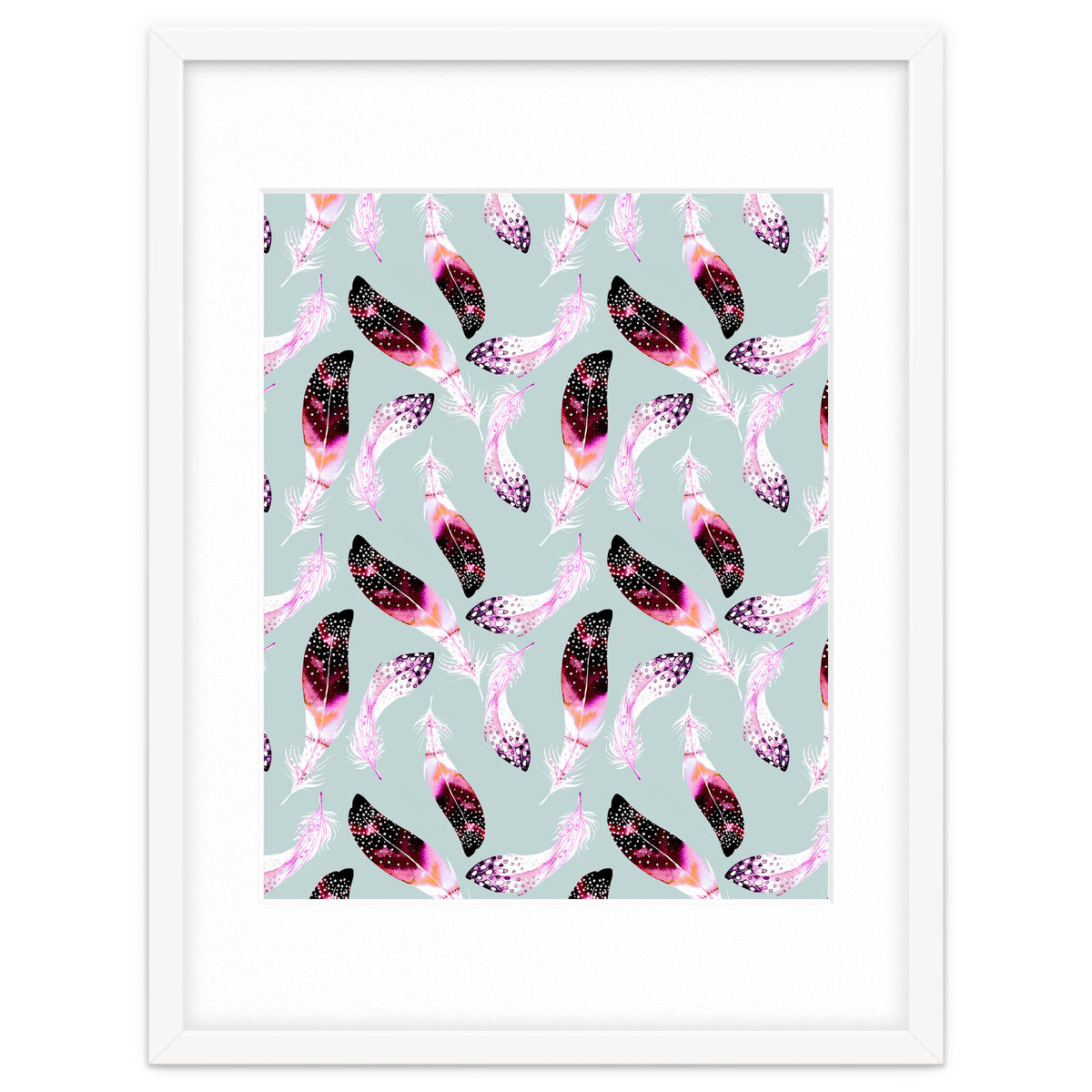 Bohemian pattern of feathers