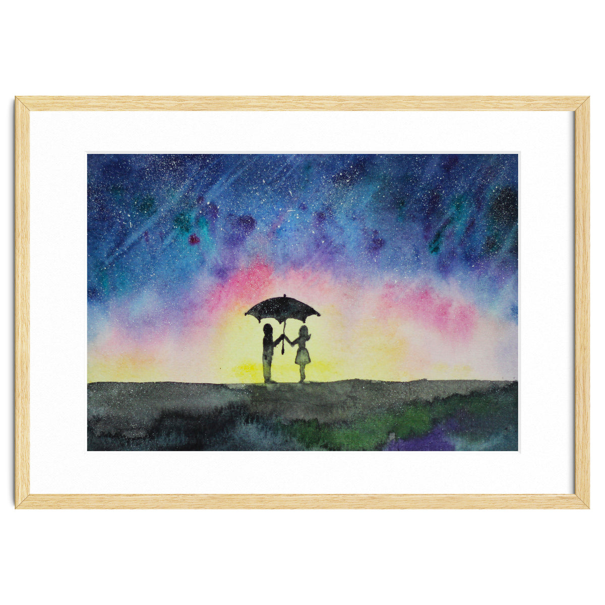 Under the star rain || watercolor