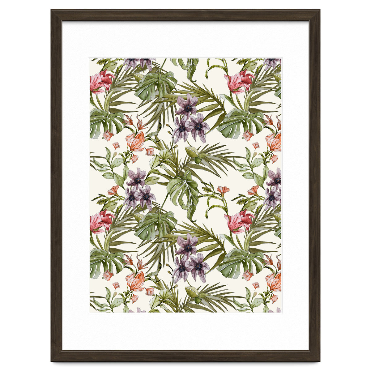 Watercolor tropical foliage