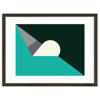 Geometric Shapes No. 56 - teal, grey & black