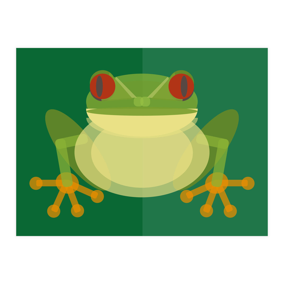 Mid Century Geometric Tree Frog (Print Only)