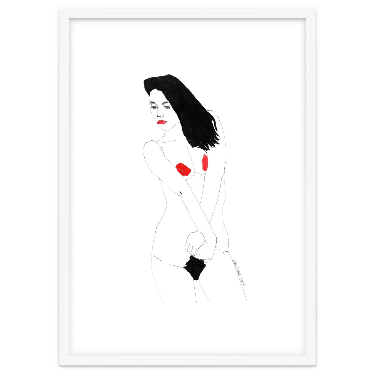 Untitled #19 - Nude in black and red