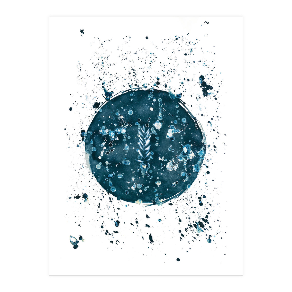 Indigo Blue Botanical Leaves No. 8 (Print Only)