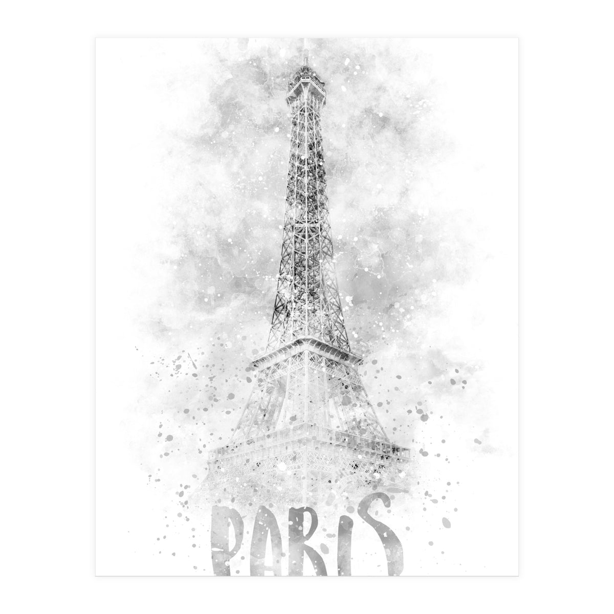Monochrome Art EIFFEL TOWER | watercolor (Print Only)