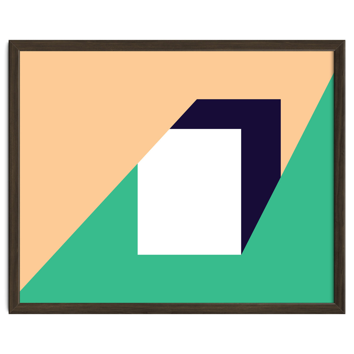 Geometric Shapes No. 61 - pink, green & dark blue