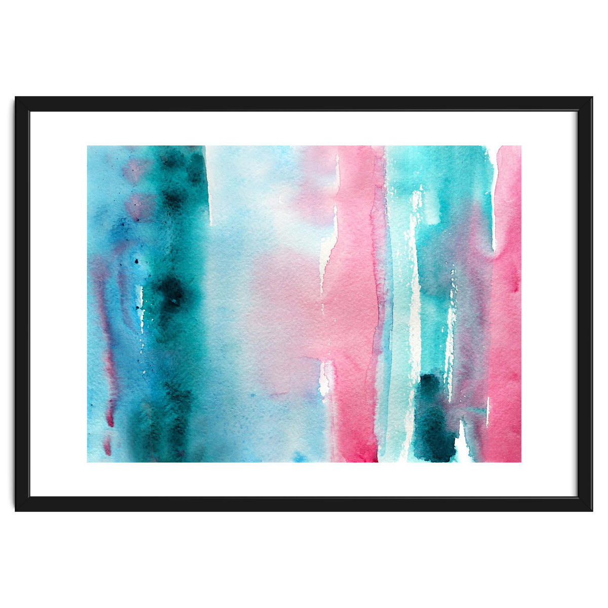 Turquoise love || abstract watercolor
