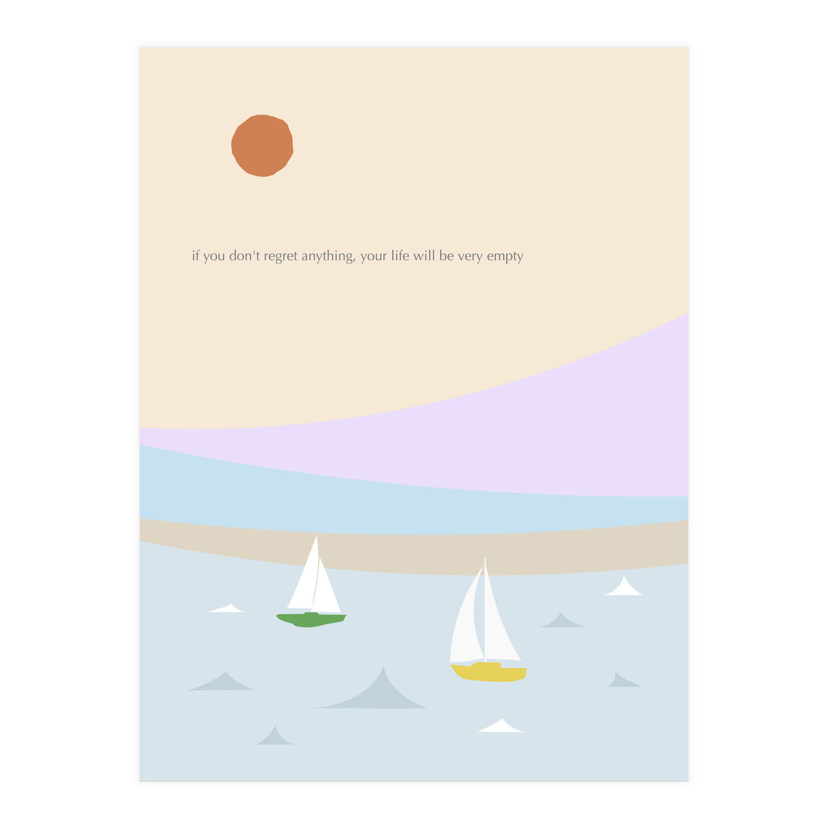 sailboat in the sunset ocean (Print Only)