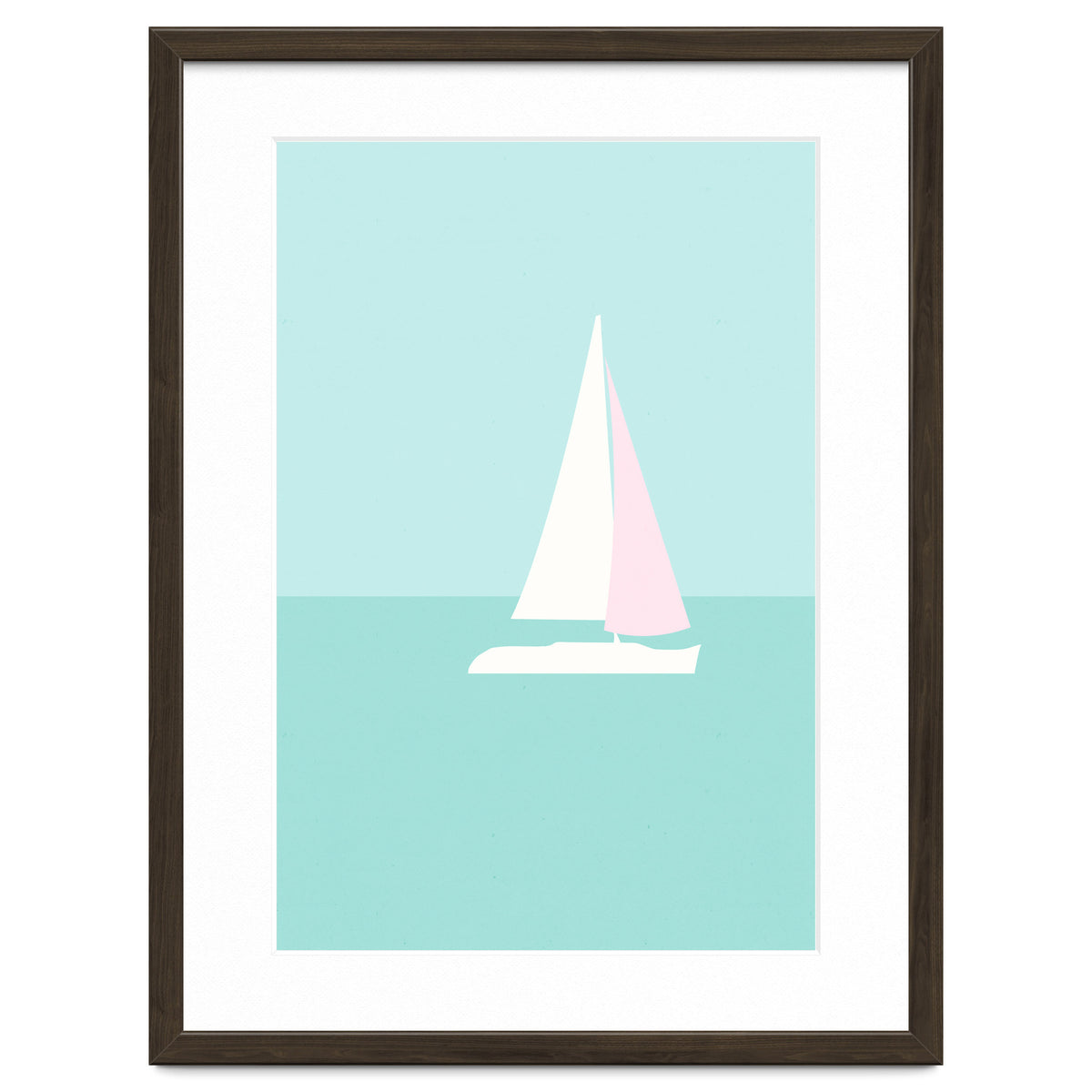 Minimal Sailboat - Turquoise Coast