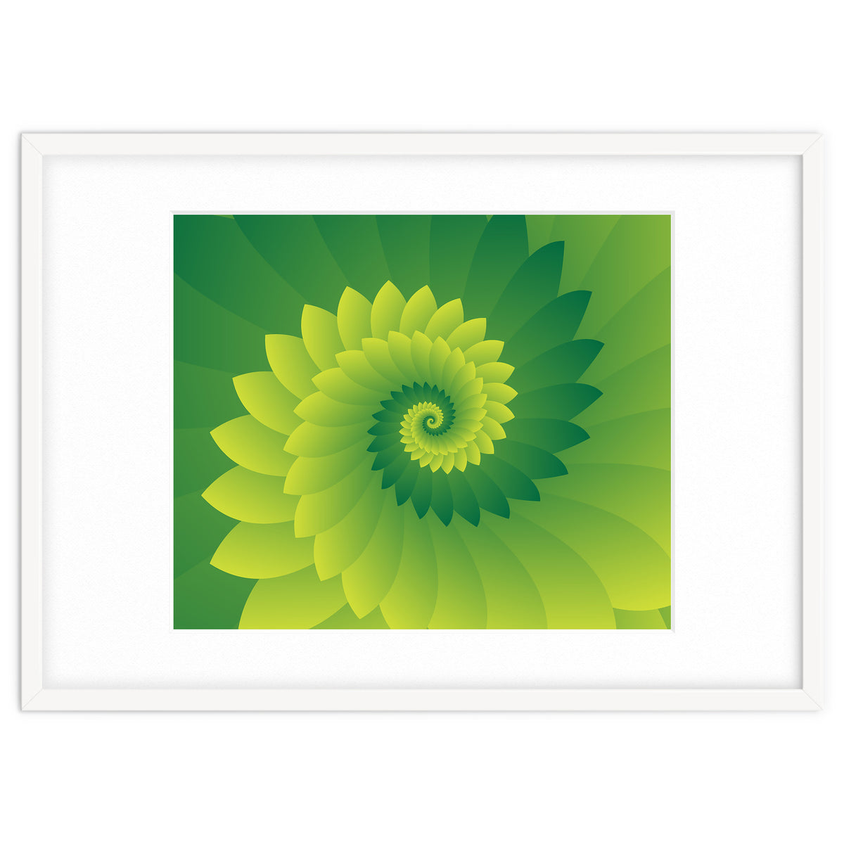 Abstract Digital GREEN FLORA 3D ART