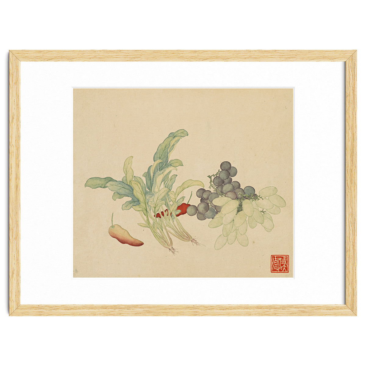 Wang Chengyu ~ Flowers And Vegetables, Vegetables, Fruits, Peppers, Millet Hot, Grapes, Spinach