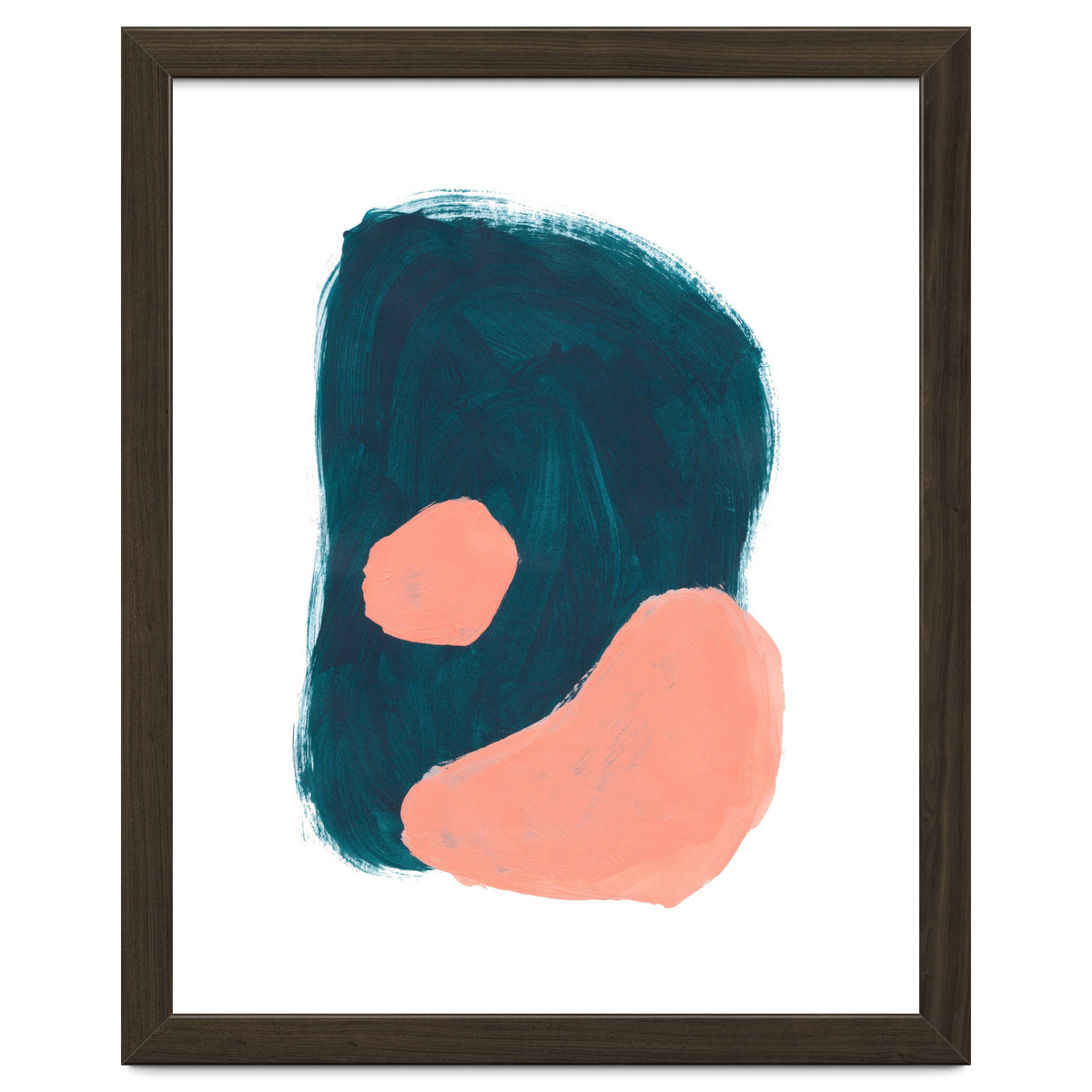 Teal Blob Salmon Bubbles