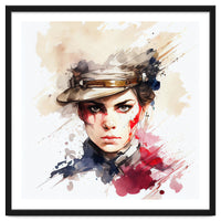 Watercolor Napoleonic Soldier Woman #2