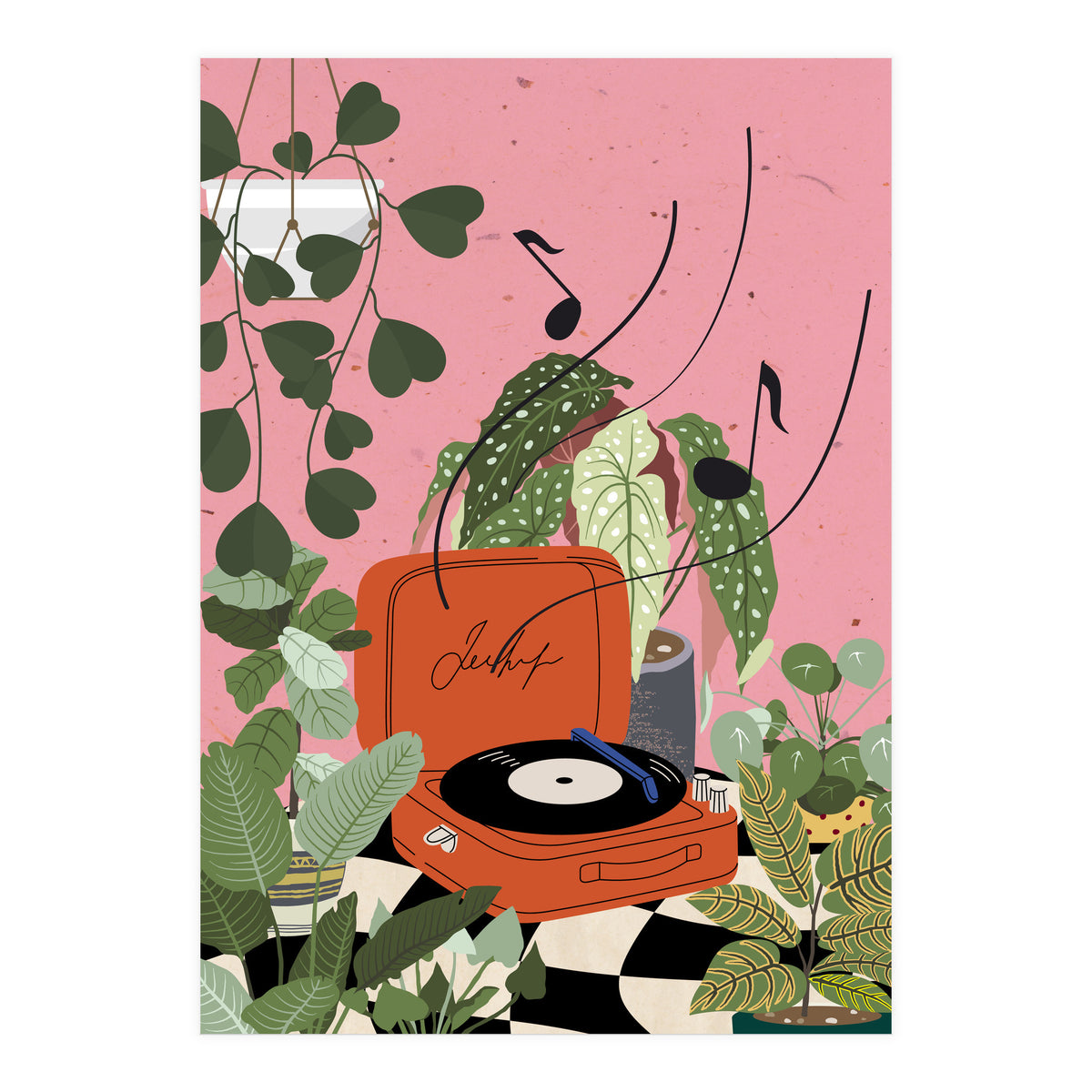 Vinyl Record Player in My Garden (Print Only)
