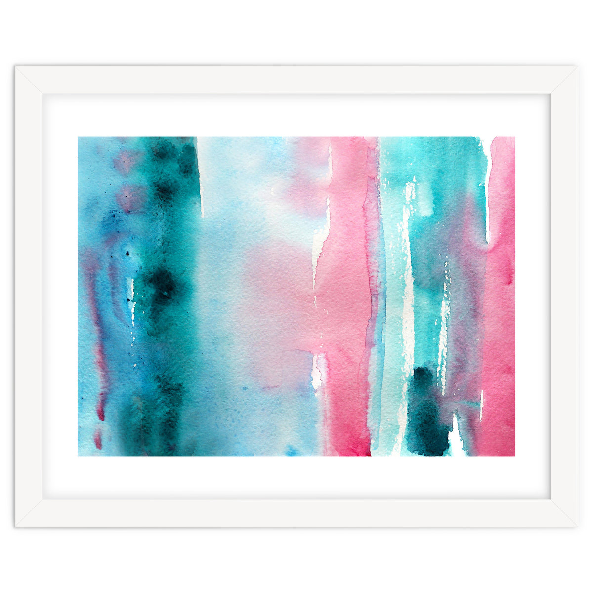 Turquoise love || abstract watercolor