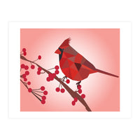 Northern Cardinal Bird Low Poly Art  (Print Only)