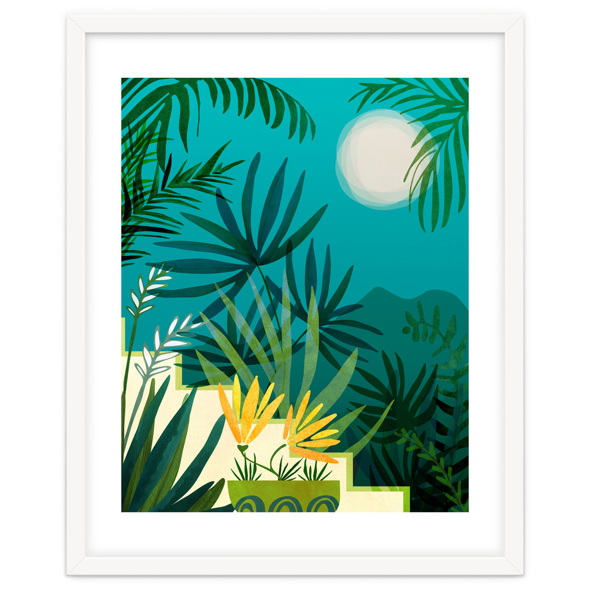 Rainforest With Moonlight