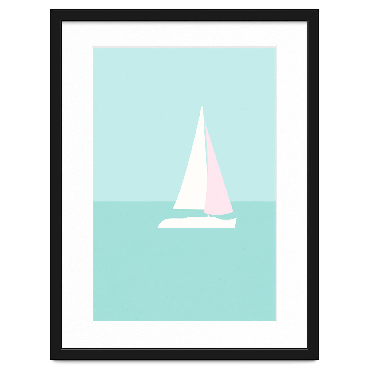 Minimal Sailboat - Turquoise Coast