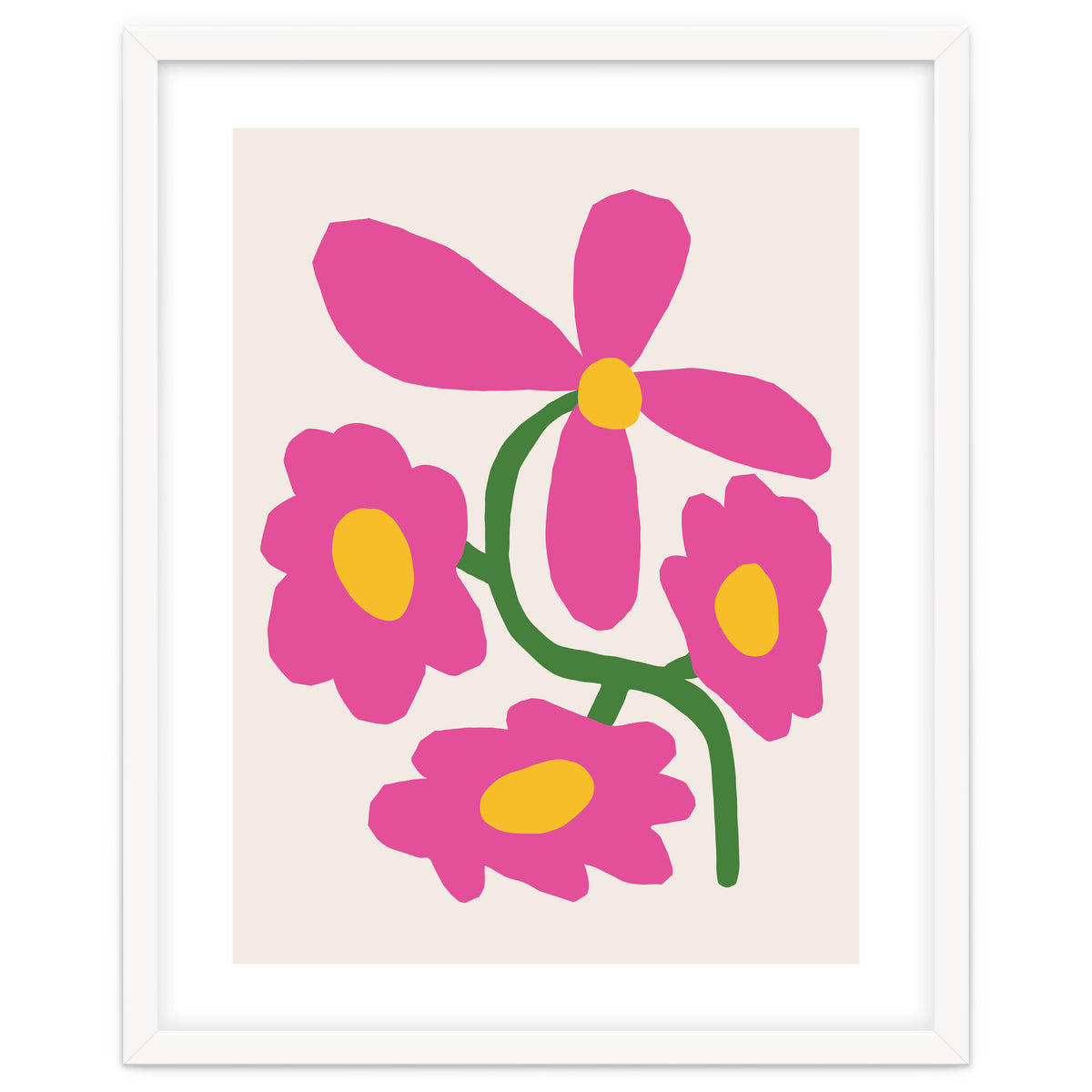 Pink Retro Cut Out Flower