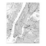 New York City White Map (Print Only) thumbnail