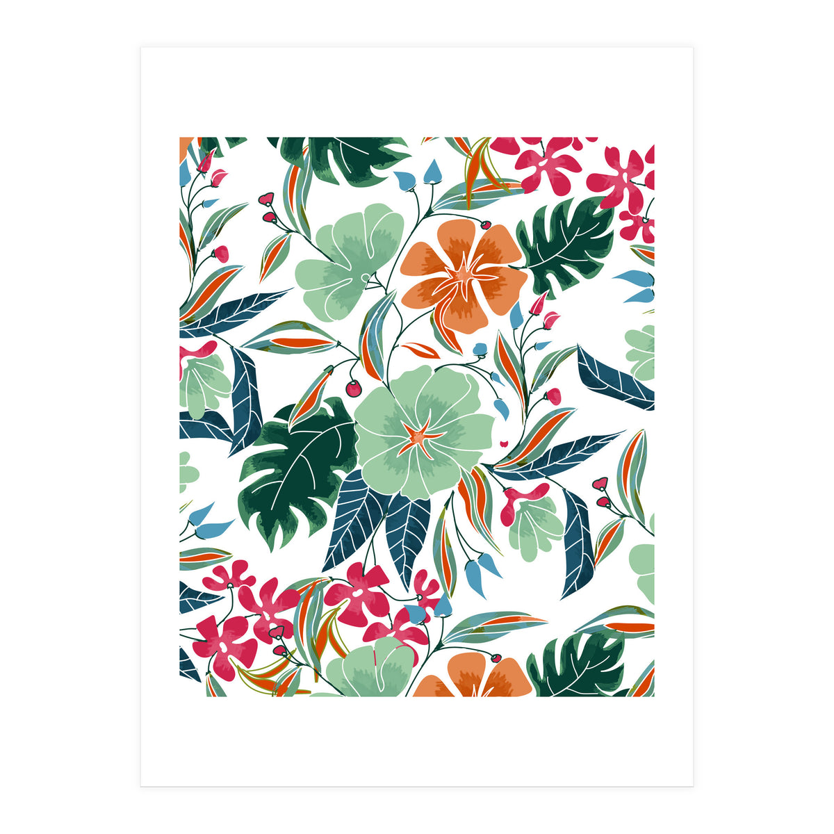 Minty + Rust Floral (Print Only)