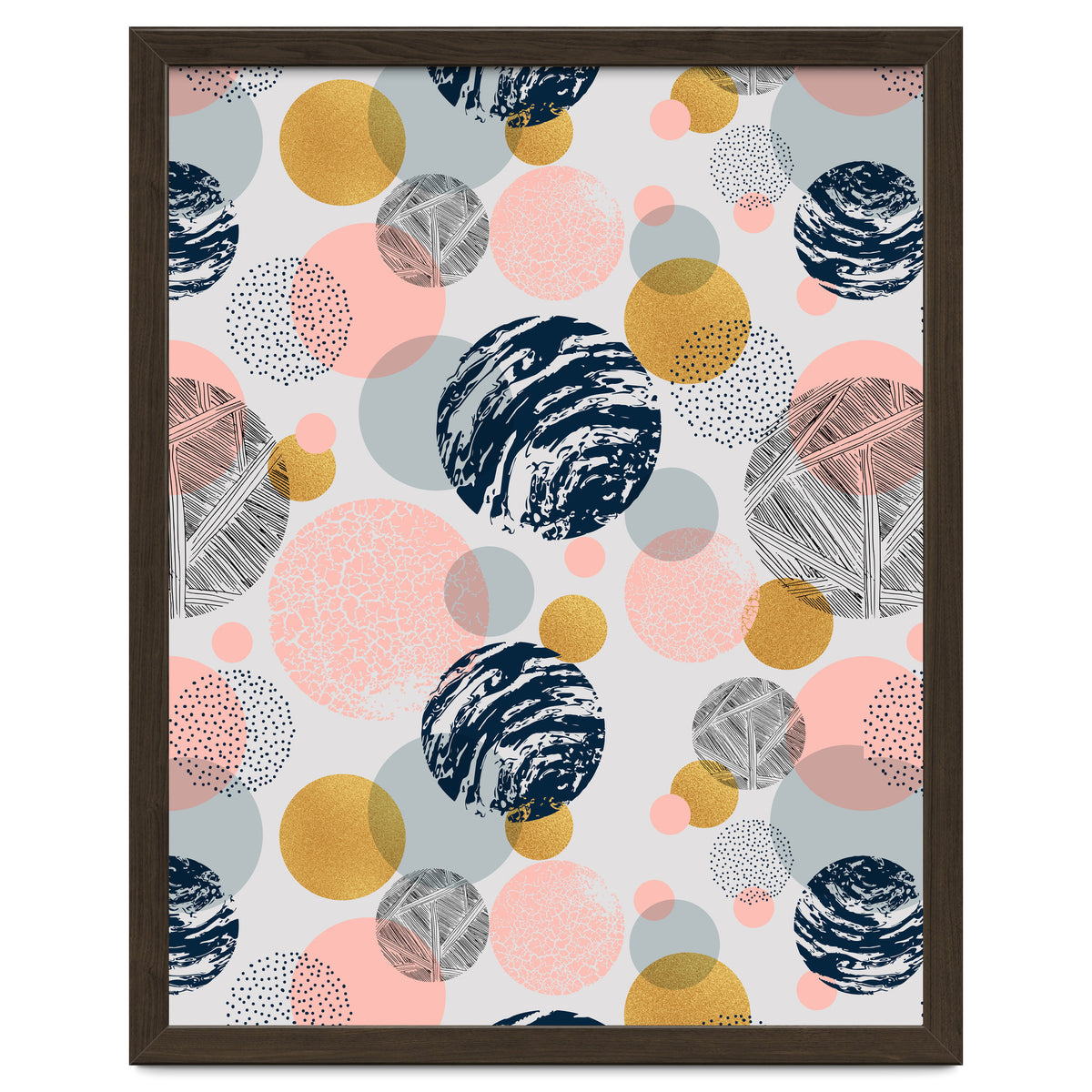 Pattern of abstract textured circles