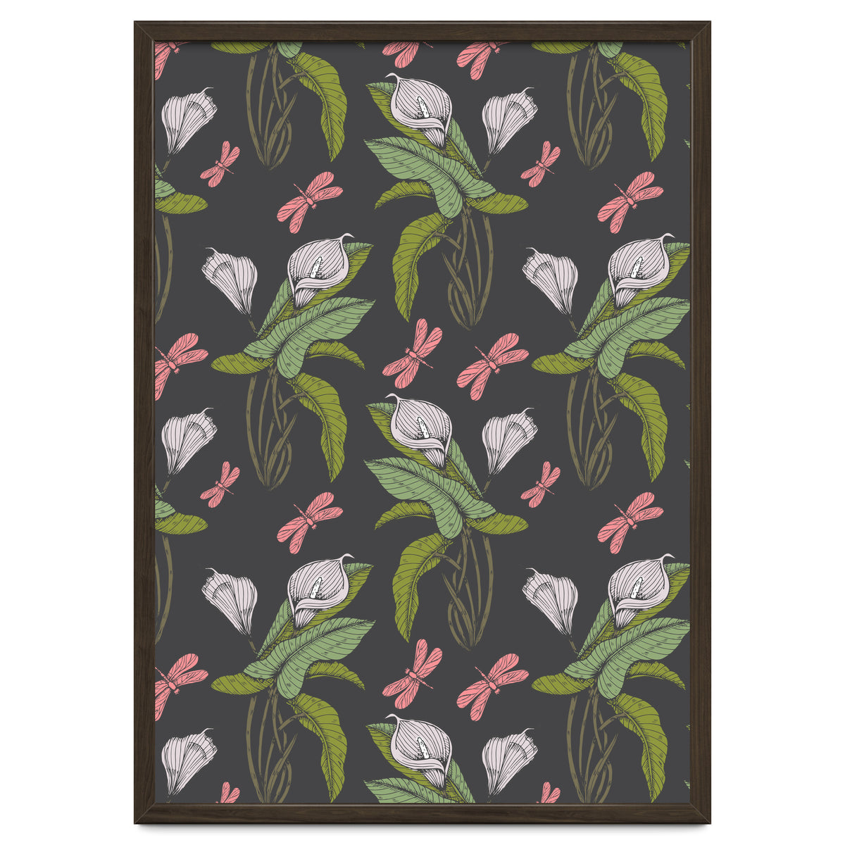 Hand drawn floral dark - 03