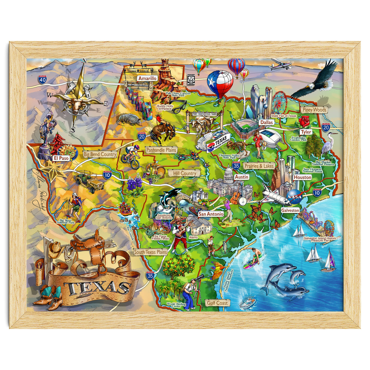 Texas Illustrated Map