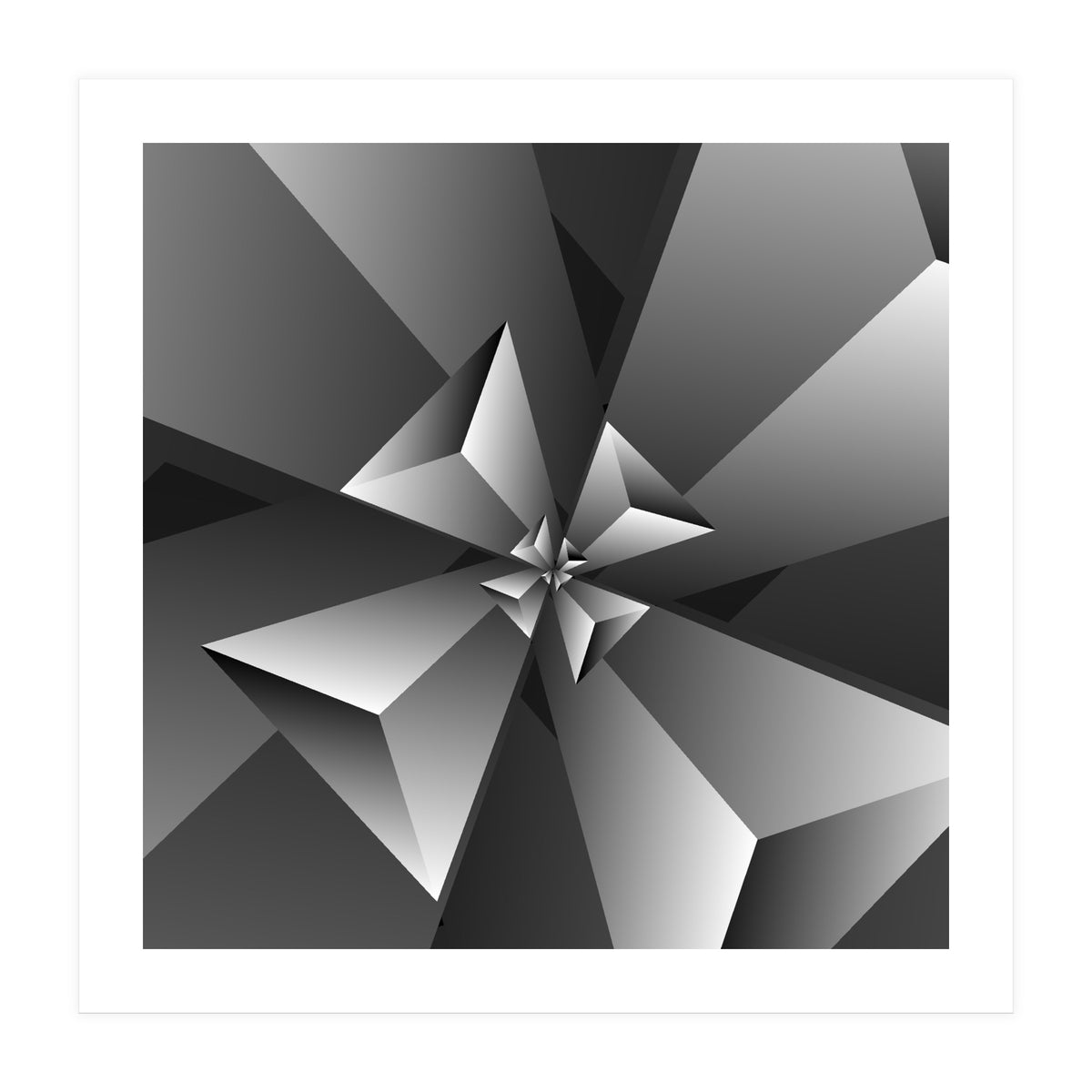 Blackish Trendy Triangle Pattern (Print Only)