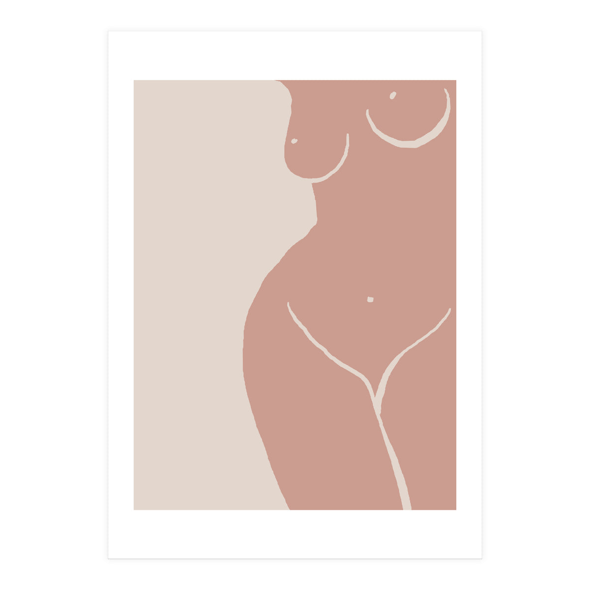 Female nude closeup line-a (Print Only)