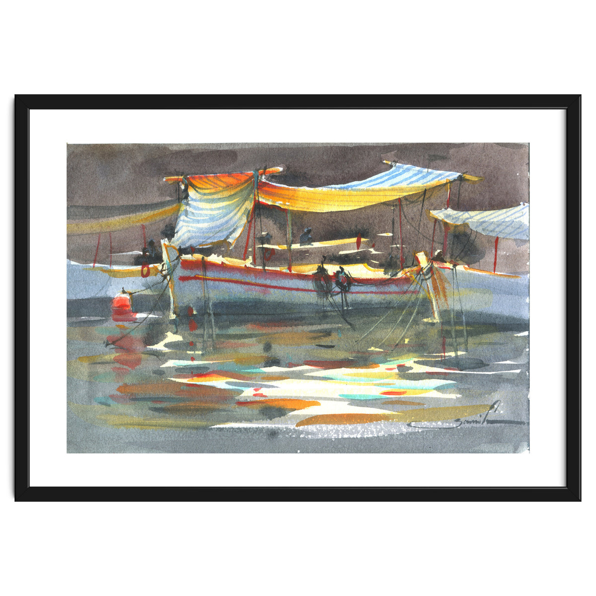 Yacht painting art watercolor
