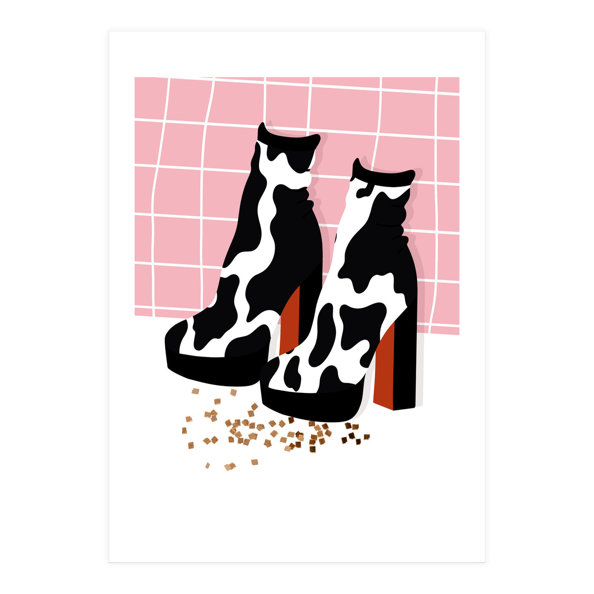 Cow Print Disco Shoes (Print Only)