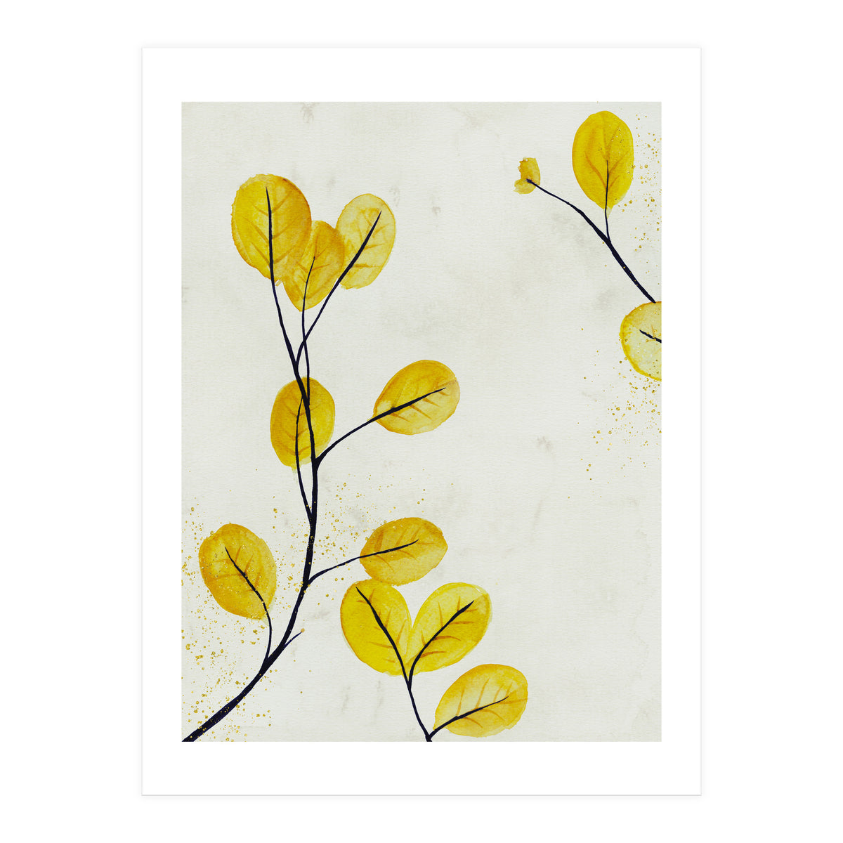Golden birch leaves (Print Only)