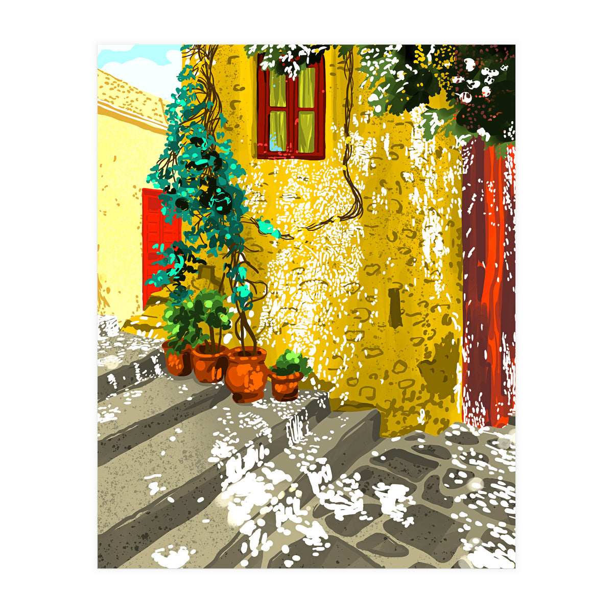 The Path to Peace | Summer Architecture Travel | Exotic Places Vintage Bohemian House (Print Only)