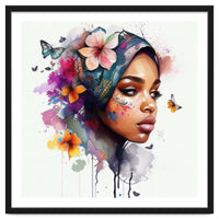 Watercolor Floral Arabian Woman #2