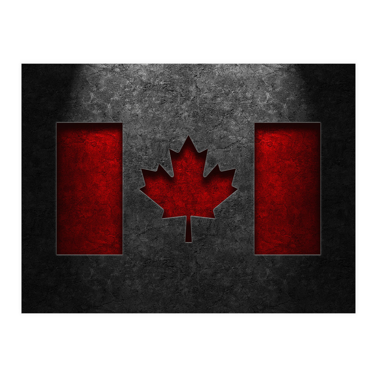 Canadian Flag Stone Texture (Print Only)