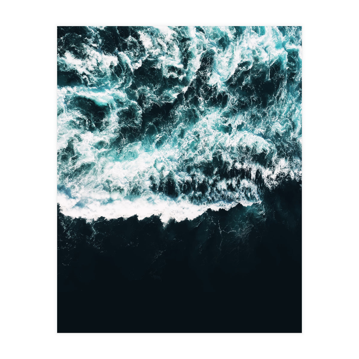 Oceanholic, Sea Waves Dark Photography, Nature Ocean Landscape Travel Eclectic Graphic Design (Print Only)