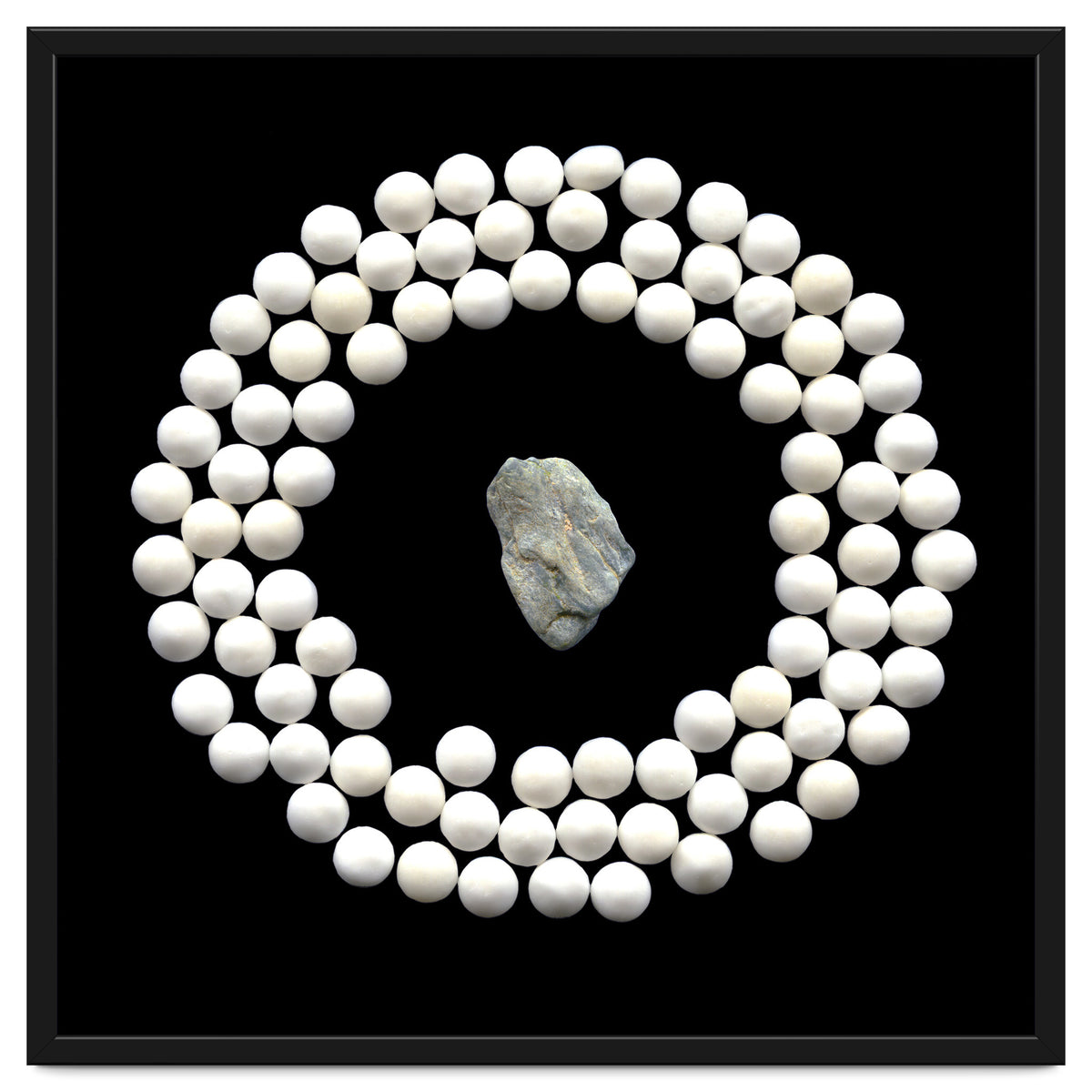 White pearls and stone