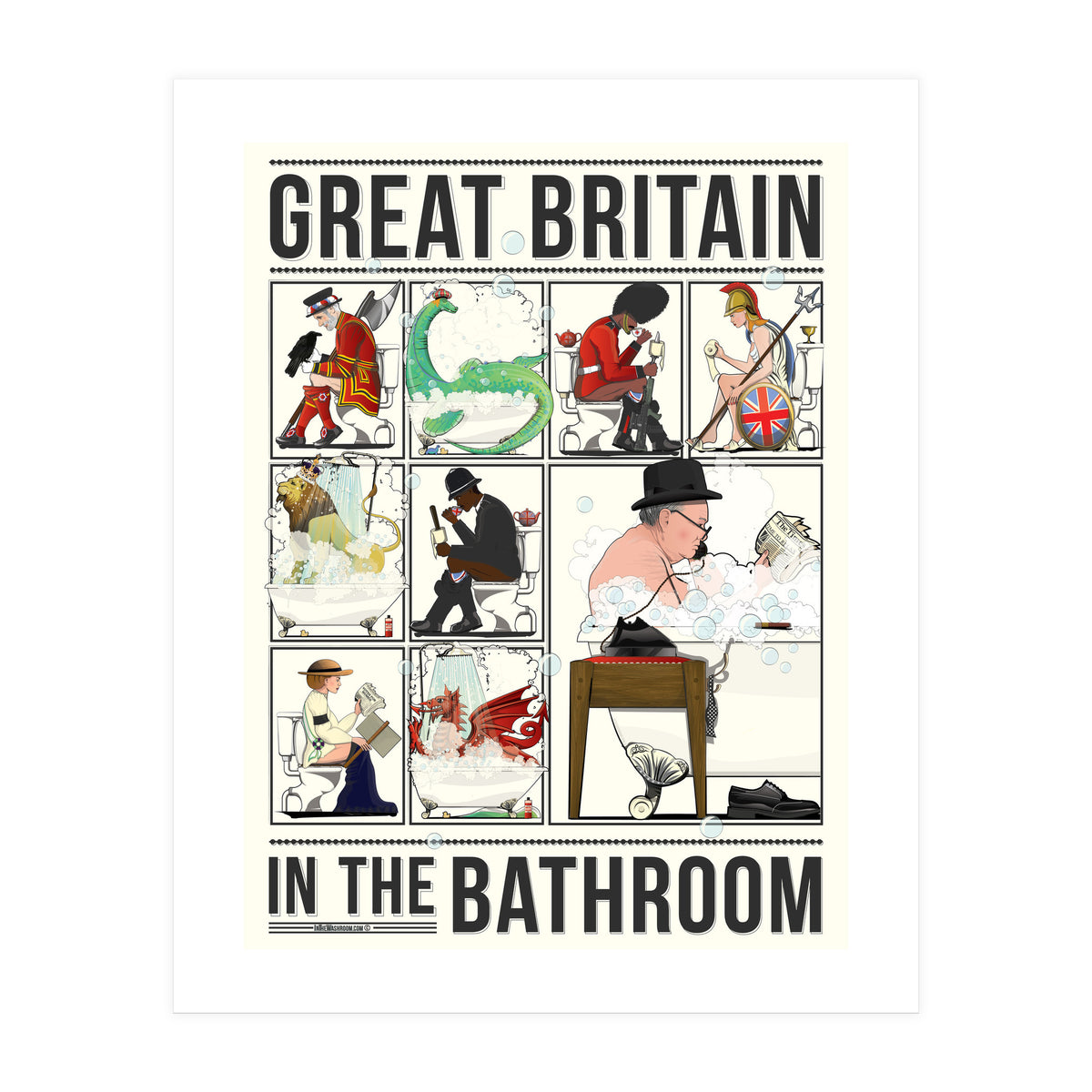 Great Britain in the Bath, Funny Bathroom Humour (Print Only)