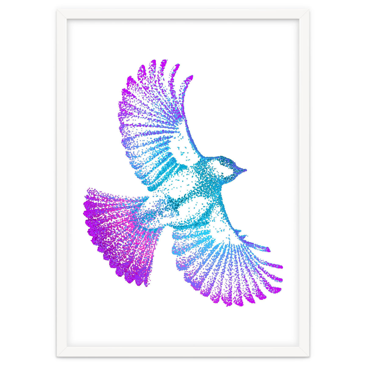 Flying Bird in Electric Blue