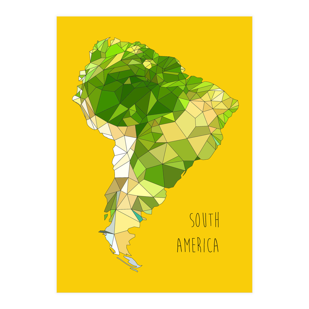SOUTH AMERICA – Yellow  (Print Only)