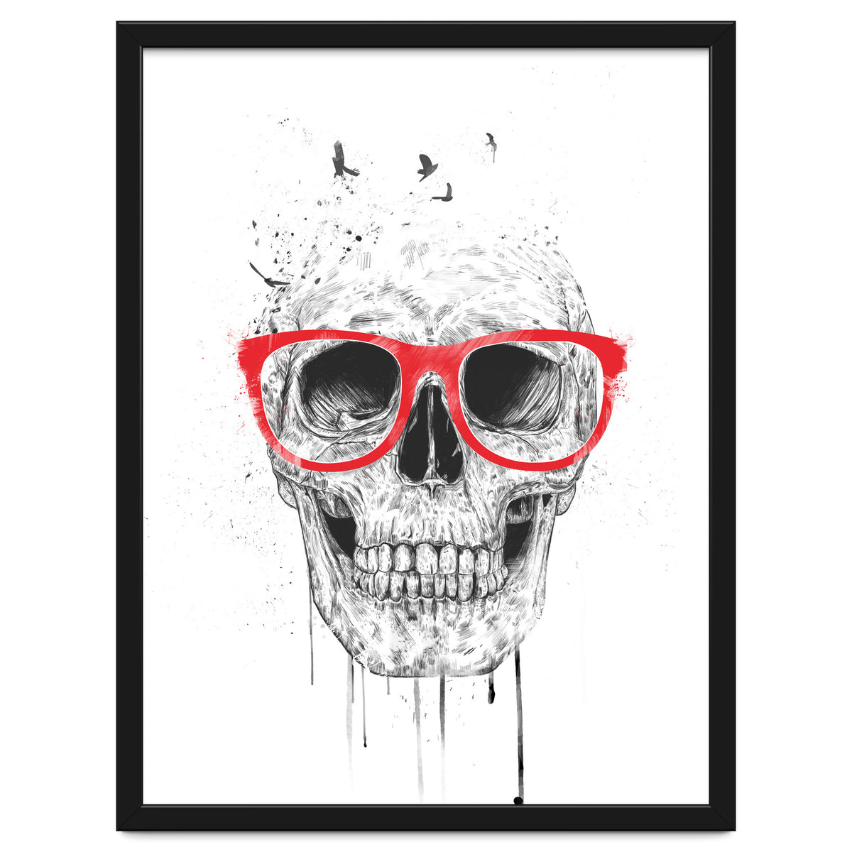 Skull With Red Glasses