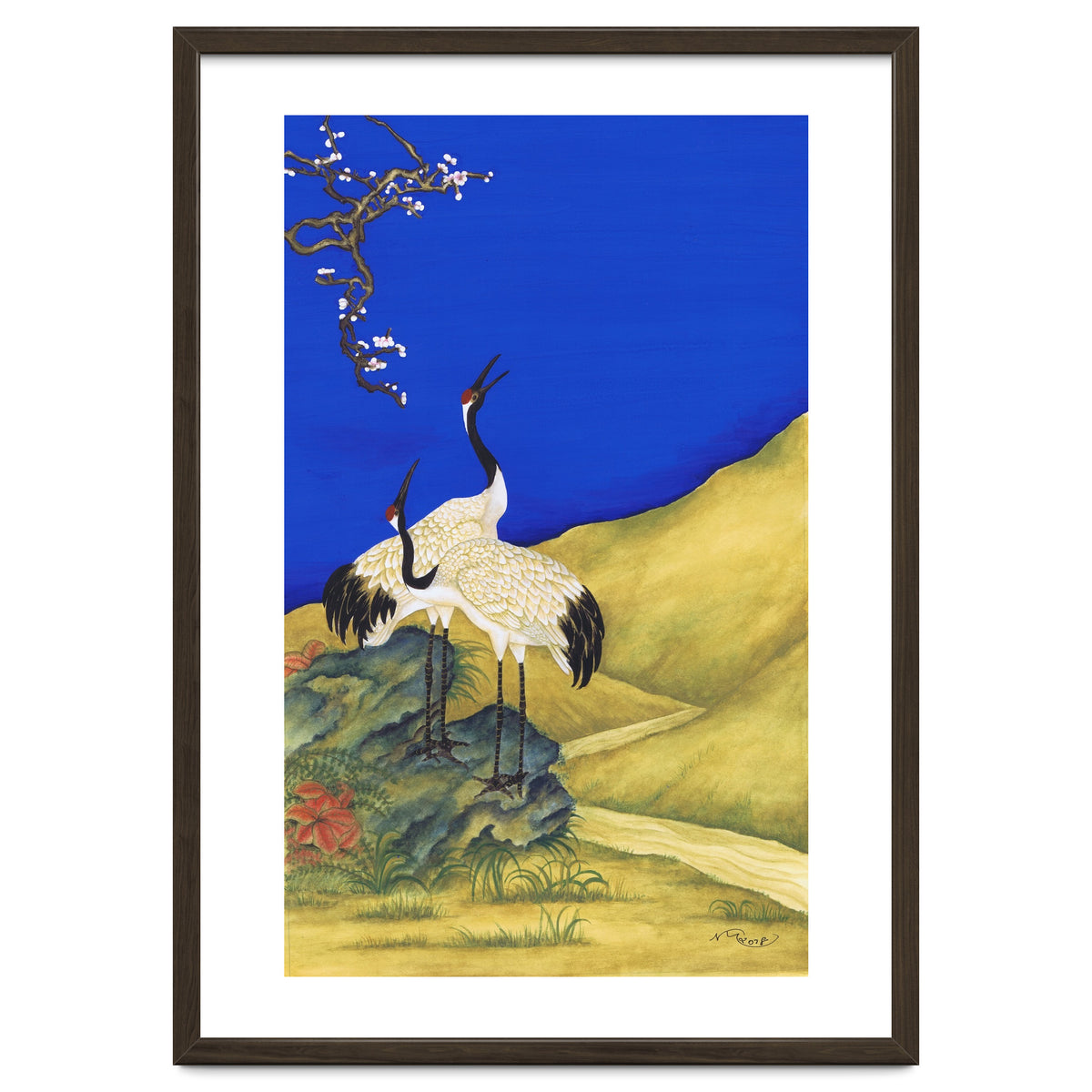 Cranes Under A Cobalt Sky 4