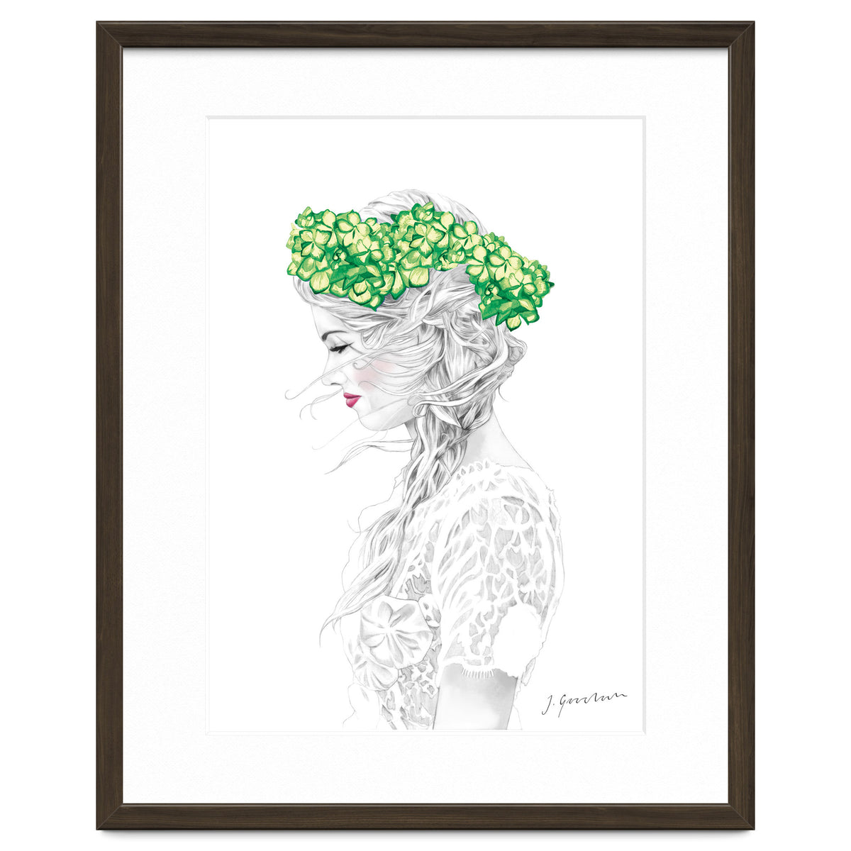 Green Hydrangea Girl