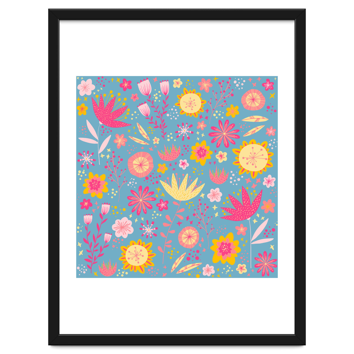 High Summer Flowers Teal