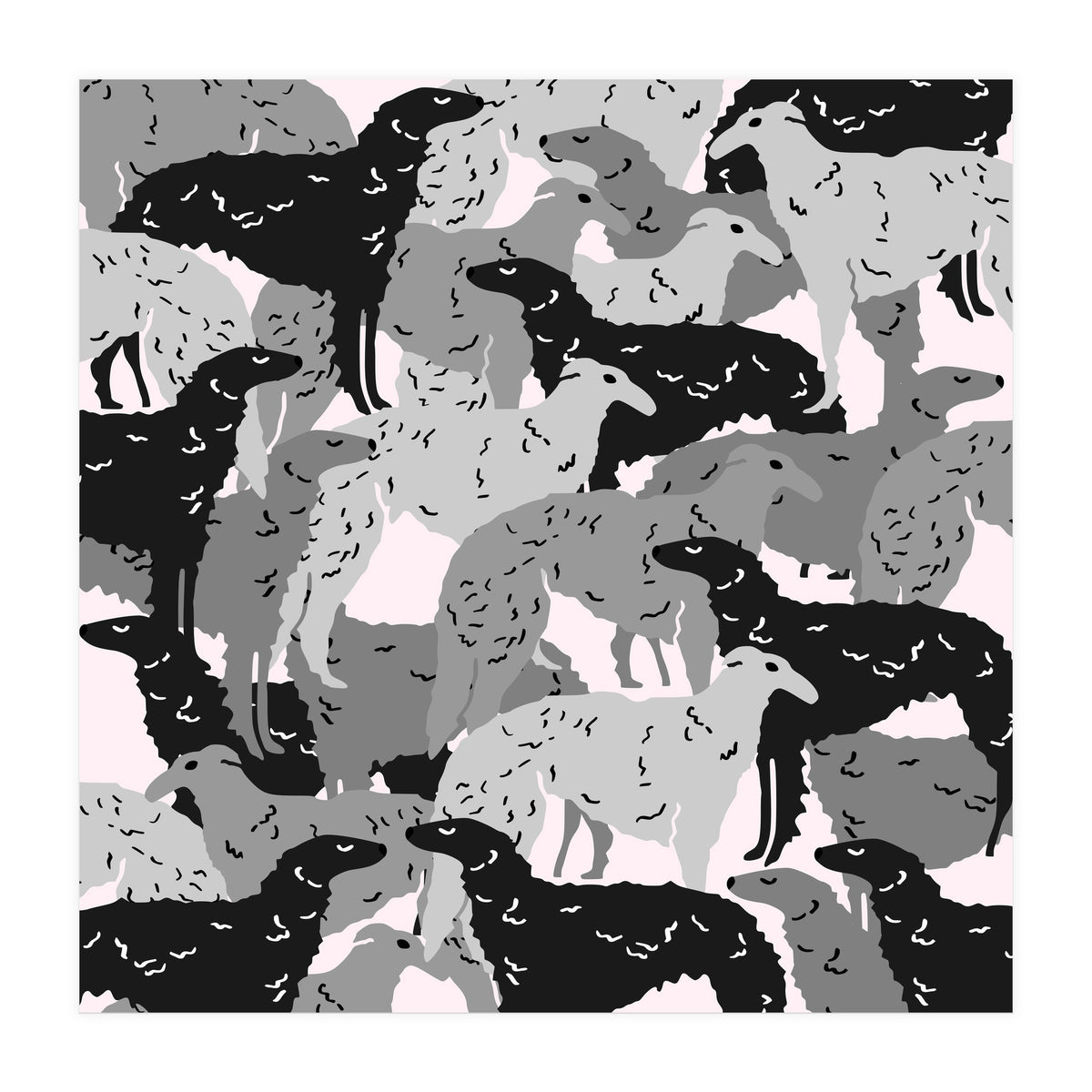Borzoi dogs pattern (Print Only)