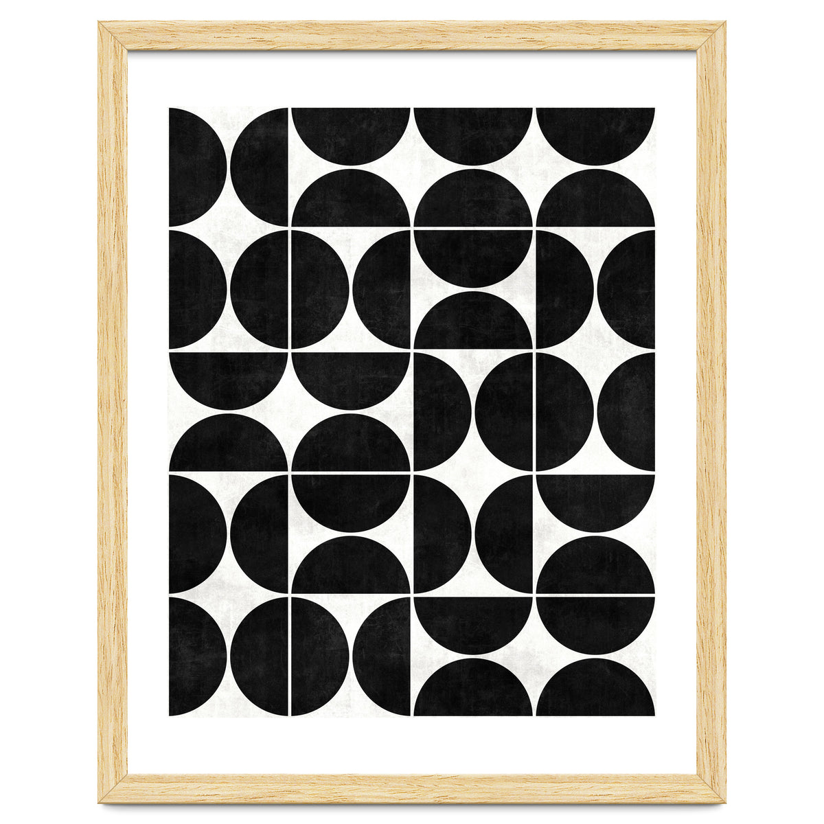 Mid-Century Modern Pattern No.3 - Black and White Concrete