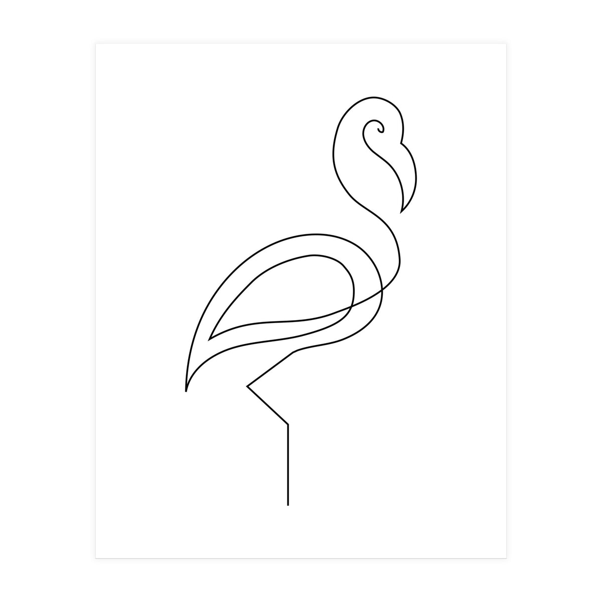 One Line Art Flamingo (Print Only)