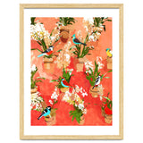 Birds of different feathers flock together | Biodiversity Wildlife Animals Red Watercolor Painting thumbnail
