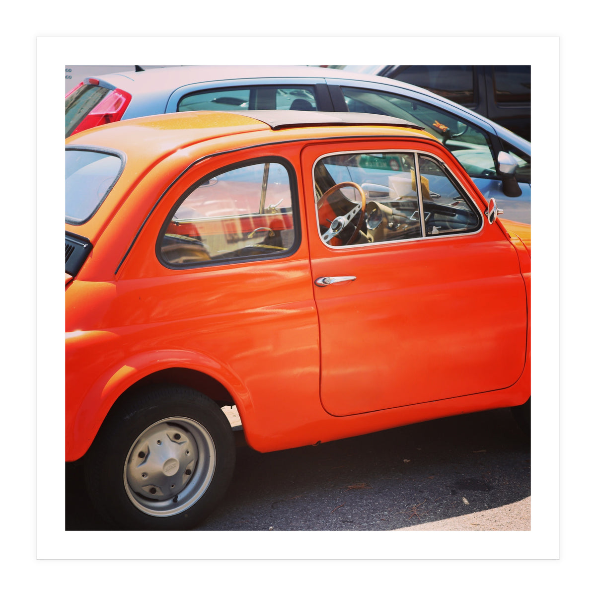 Classic orange Fiat 500 (Print Only)