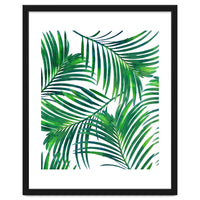 Palm Paradise, Tropical Leaves, Beachy Watercolor Painting, Minimal Nature Botanical Illustration